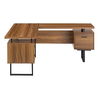 Monarch L-Shaped Floating Corner Computer Desk