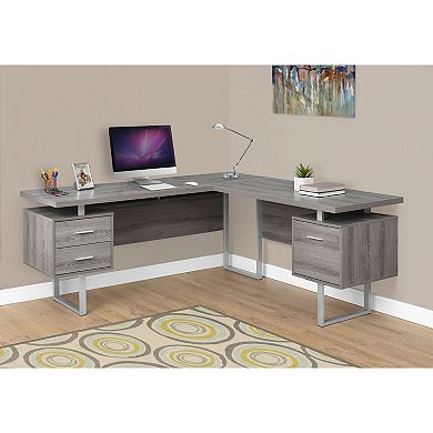 Monarch L-Shaped Floating Corner Computer Desk