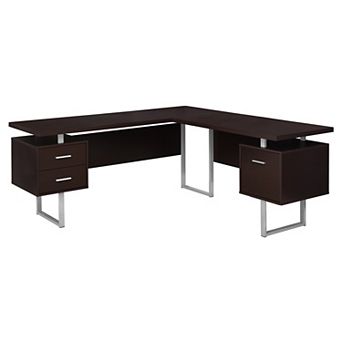 Monarch L-Shaped Floating Corner Computer Desk