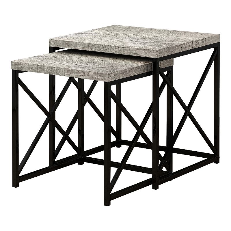 Monarch 2-pc. Faux Reclaimed Wood Nesting Table Set, Grey