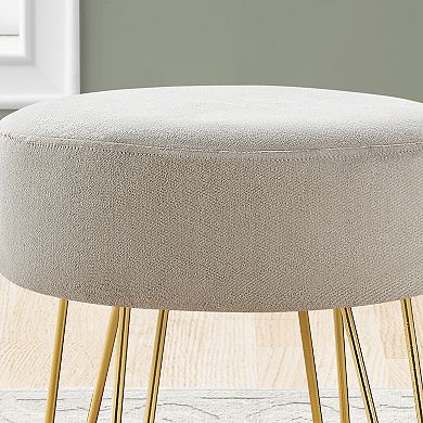 Monarch Ottoman Upholstered Foot Stool with Hairpin Legs