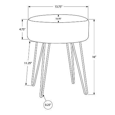 Monarch Ottoman Upholstered Foot Stool with Hairpin Legs