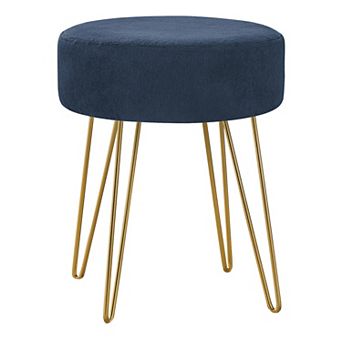 Monarch Ottoman Upholstered Foot Stool with Hairpin Legs