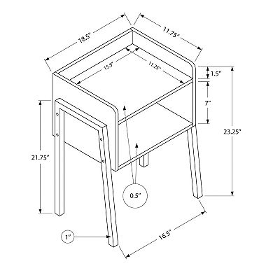 Monarch Side Table with Storage Cubby