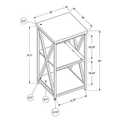 Monarch 3-Tiered Faux Marble Side Table