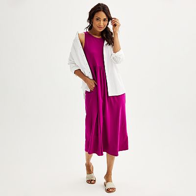 croft and barrow maxi dress Women's Croft & Barrow Sleeveless Maxi Shirtdress