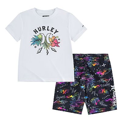 Baby Boys Hurley Hurley Short Sleeve Graphic Tee Tropical Shorts Swim Set