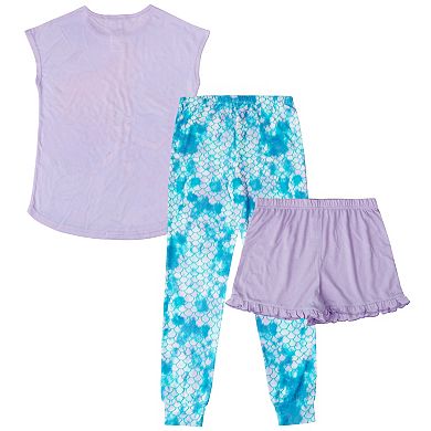 Girls 4-14 Jellifish Top, Shorts & Pants Pajama Set