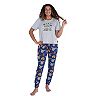 Women's Nite Nite by Munki Munki Scary Grogu Short Sleeve Pajama Top & Banded Bottom Pajama Pants Sleep Set