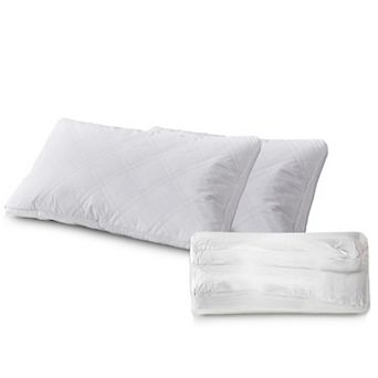 233 Thread Count Quilted White Goose Feather and Down 2-pack Pillow Set