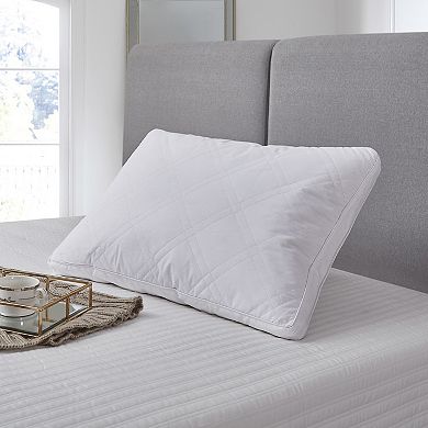 233 Thread Count Quilted White Goose Feather and Down 2-pack Pillow Set