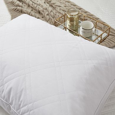 233 Thread Count Quilted White Goose Feather and Down 2-pack Pillow Set