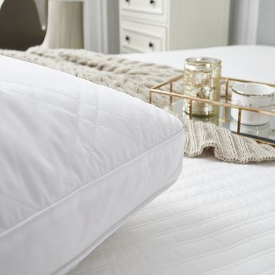 233 Thread Count Quilted White Goose Feather and Down 2-pack Pillow Set