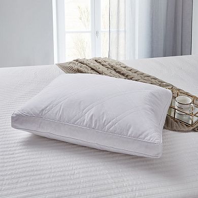233 Thread Count Quilted White Goose Feather and Down 2-pack Pillow Set