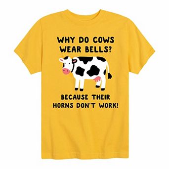 Boys 8-20 Why Do Cows Wear Bells Graphic Tee