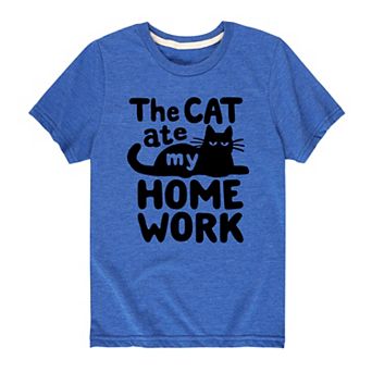 Boys 8-20 The Cat Ate My Homework Graphic Tee