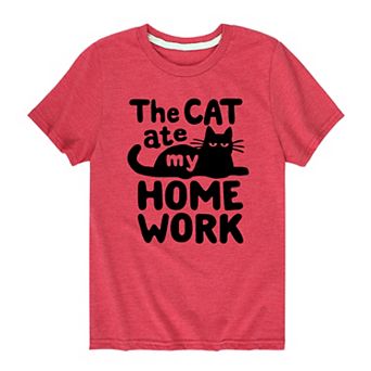 Boys 8-20 The Cat Ate My Homework Graphic Tee