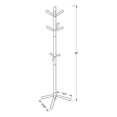 Monarch White Wood Coat Rack Floor Decor