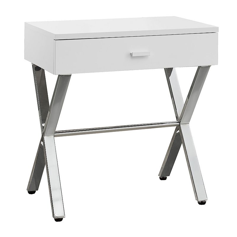 UPC 680796000073 product image for Monarch Farmhouse End Table, Glossy White | upcitemdb.com