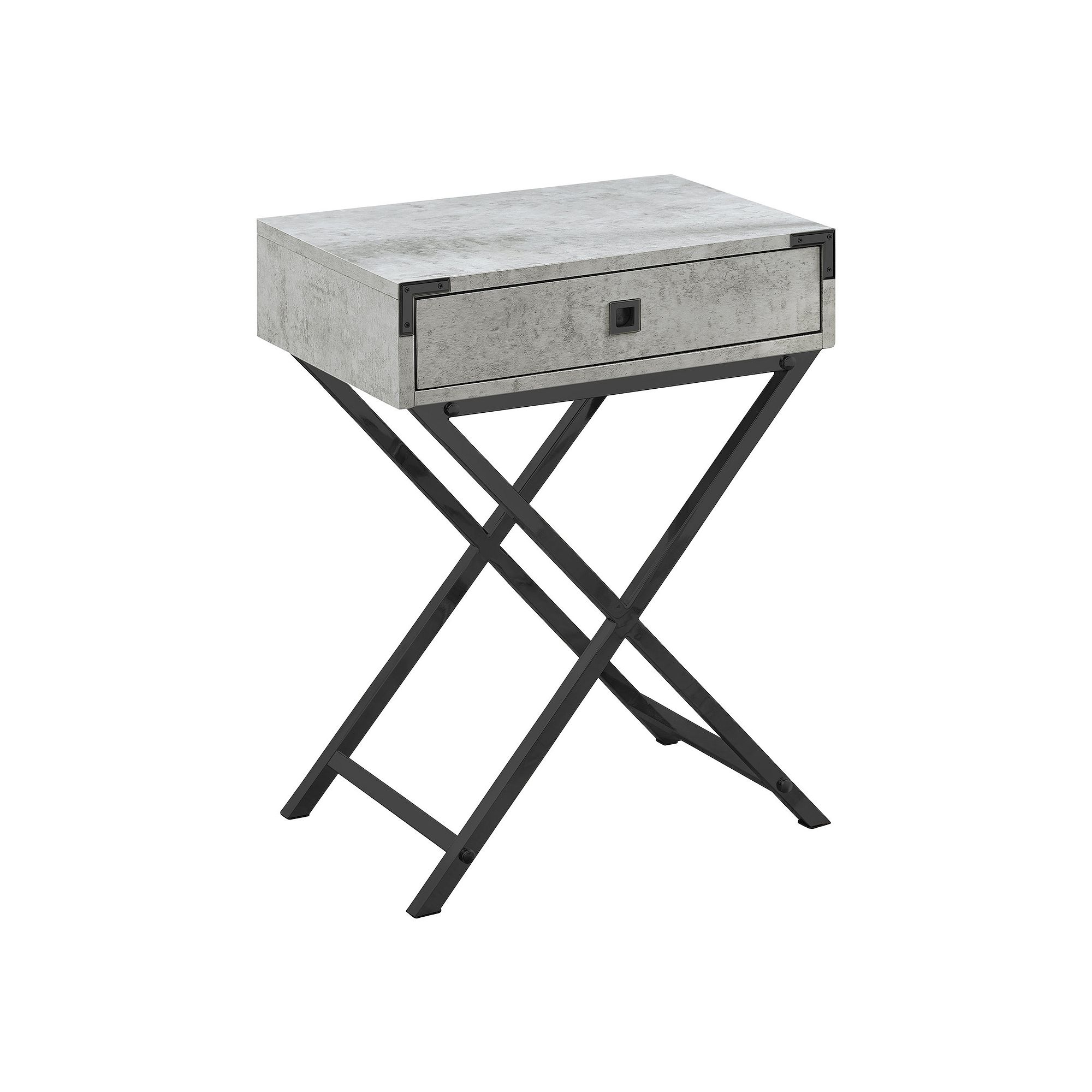 Monarch Cross Leg Accent Table, Gray Black