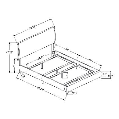 Monarch Upholstered Platform Queen Bed