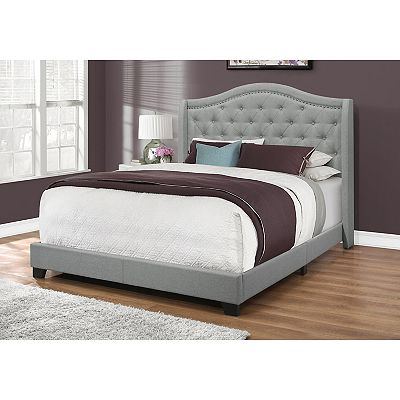 Monarch 66.5 in. Tufted Upholstered Queen Bed