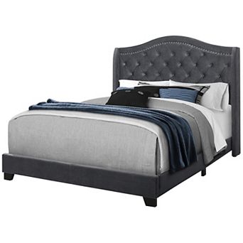 Monarch 66.5 in Tufted Upholstered Queen Bed