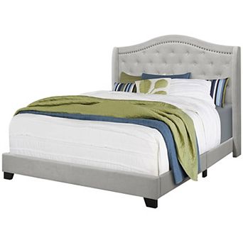 Monarch 66.5 in Tufted Upholstered Queen Bed