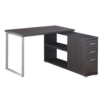 Monarch 3-Drawer & 2-Shelf L-Shape Corner Computer Desk