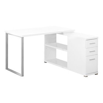 Monarch 3-Drawer & 2-Shelf L-Shape Corner Computer Desk