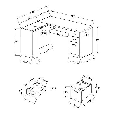 Monarch L-Shape Corner Computer Desk