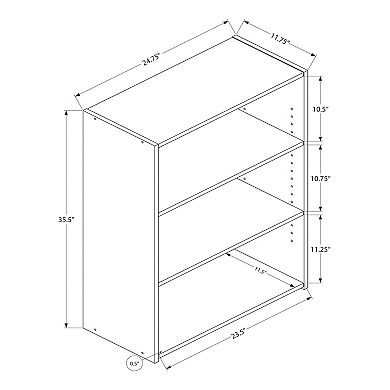 Monarch 36-in. 3-Shelf Bookcase