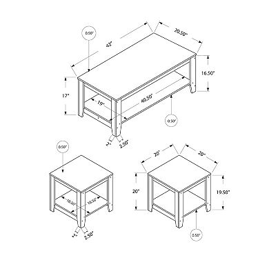 Monarch 3-Piece Table Set