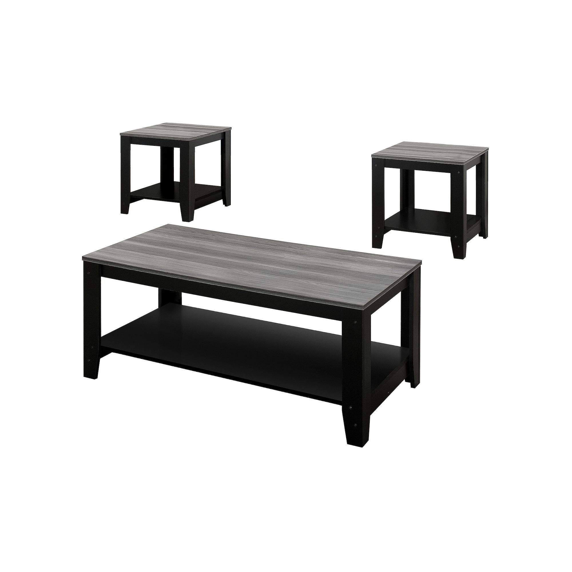 Monarch 3-Piece Table Set, Black