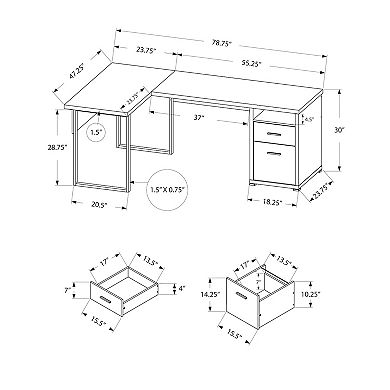 Monarch L-Shape Corner Computer Desk