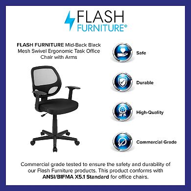 Flash Furniture Mid-Back Mesh Swivel Ergonomic Desk Chair