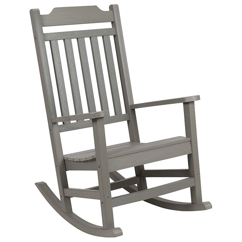 Flash Furniture Winston All-Weather Rocking Chair, Grey