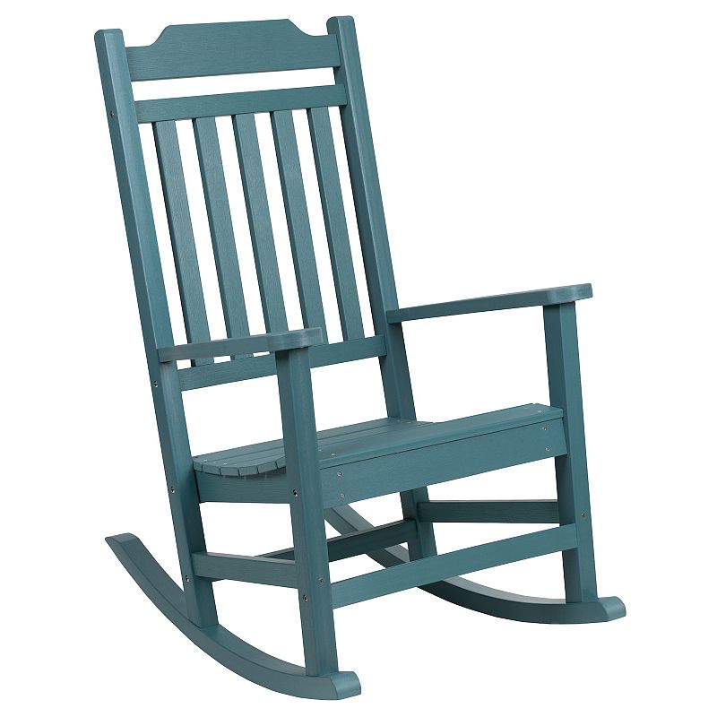 Flash Furniture Winston All-Weather Rocking Chair, Blue
