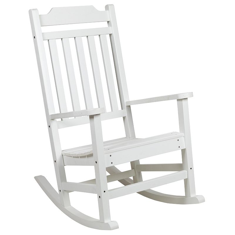 Flash Furniture Winston All-Weather Rocking Chair, White