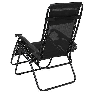 Flash Furniture Adjustable Folding Mesh Zero Gravity Reclining Patio Chair 2-piece Set