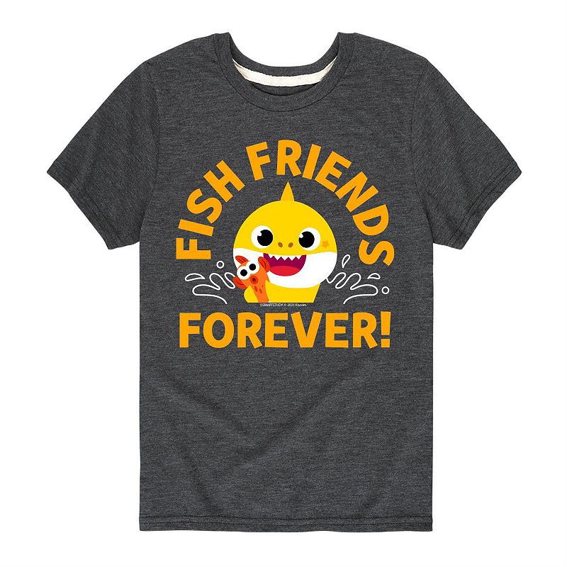 Boys 8-20 Fish Friends Forever Graphic Tee, Boys, Size: XL, Dark Grey