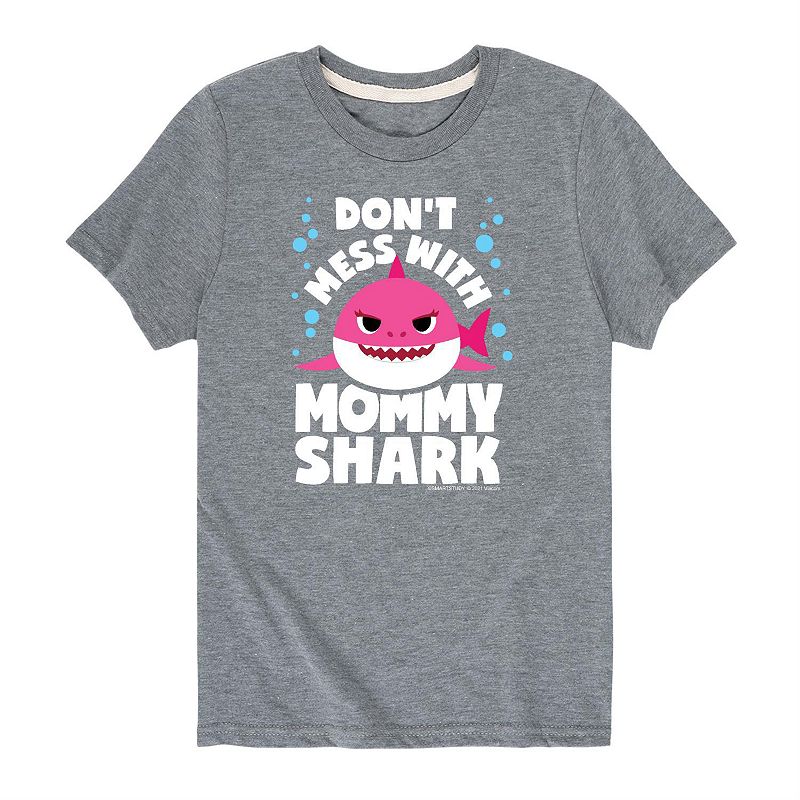 Boys 8-20 Dont Mess With Mama Shark Graphic Tee, Boys, Size: Small, Grey