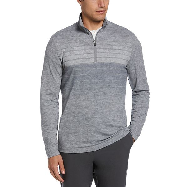 Men's Grand Slam Lux-Touch Striped 1/4 Zip Performance Golf Pullover