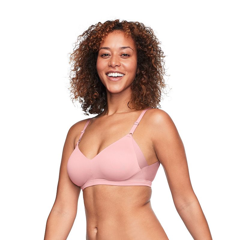 Warners No Side Effects® Underarm and Back-Smoothing Comfort Wireless Lift T-Shirt Bra RN2231A, Women's, Size: Large, Blush