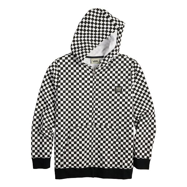 Vans white store checkered hoodie