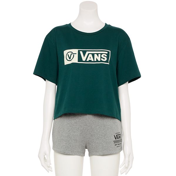 Juniors' Vans Cropped "Vans" Logo Graphic Tee