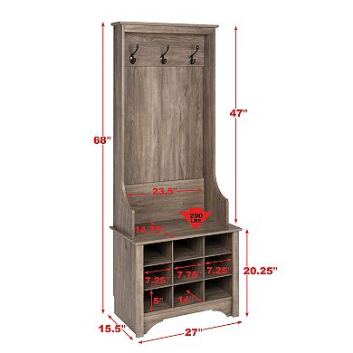 Prepac Narrow 9-Cubby Hall Tree Entryway Cabinet