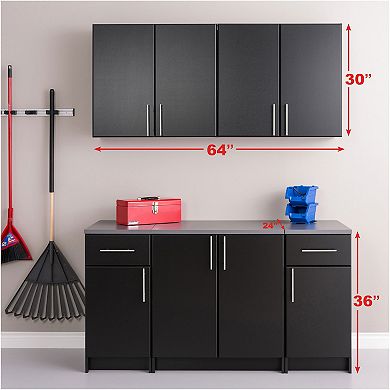 Prepac Elite B 64-in. Storage Cabinet & Wall Cabinet 5-piece Set