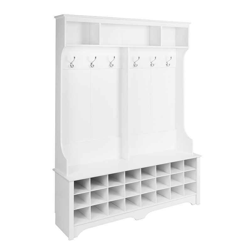 Prepac Wide Hall Tree Storage Cabinet, White