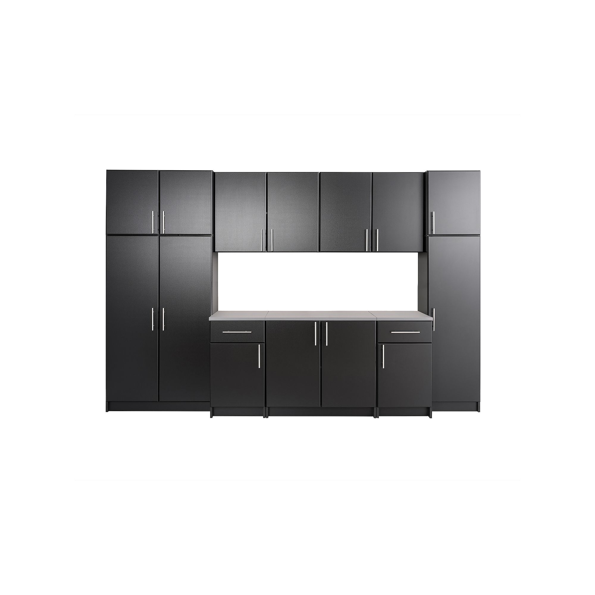 Prepac Elite A 112-in. Storage Cabinet 9-piece Set, Black